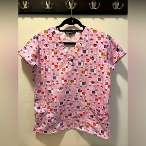 Llama Print Pediatric Scrub Top, Size S